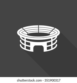 Stadium Vector Icon With Long Shadow