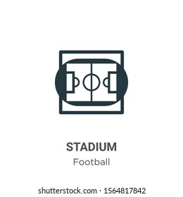 Stadium vector icon on white background. Flat vector stadium icon symbol sign from modern football collection for mobile concept and web apps design.
