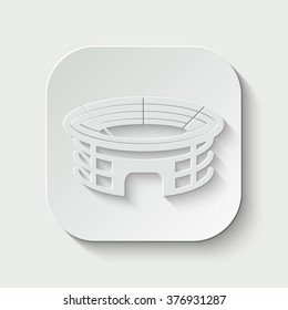 stadium vector icon - paper illustration