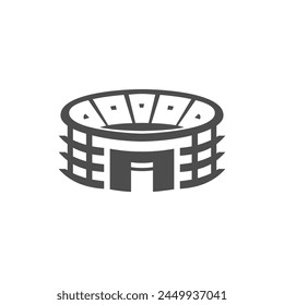 Stadium vector icon. Soccer stadium sketch vector. Footbal stadium.