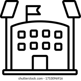 Icono vectorial del estadio, deporte, juego