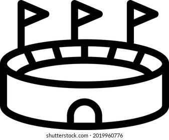 ilustración vectorial de estadio aislada en un fondo transparente. Iconos vectoriales de arrastre para gráficos de concepto o web.