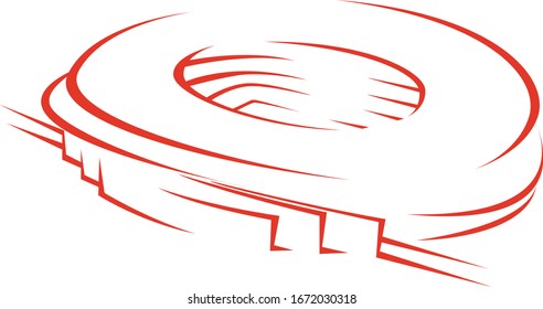 A stadium vector illustration in line stroke design