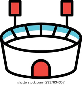 stadium Vector illustration on a transparent background. Premium quality symmbols. Line Color vector icons for concept and graphic design.