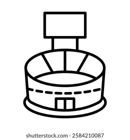 Stadium Vector Line Icon Design