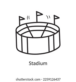 Stadium vector outline Icon Design illustration. Olympic Symbol on White background EPS 10 File