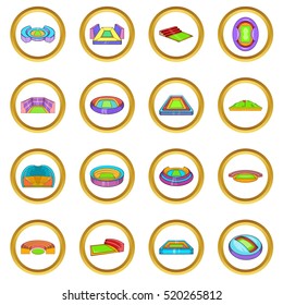 Stadium vector set in cartoon style isolated on white background