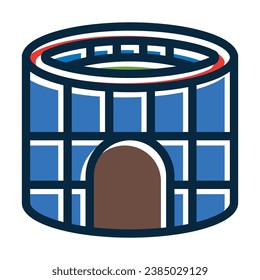 Stadium Vector Thick Line Filled Dark Colors Icons For Personal And Commercial Use.
