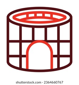 Stadium Vector Thick Line Two Color Icons For Personal And Commercial Use.
