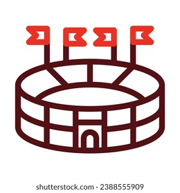 Stadium Vector Thick Line Two Color Icons For Personal And Commercial Use.
