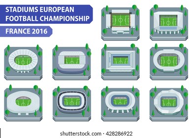 Stadiums european football championship. France 2016