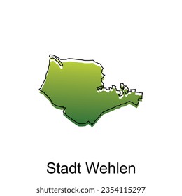 Stadt Wehlen City Map Illustration Design, World Map International vector template with outline graphic