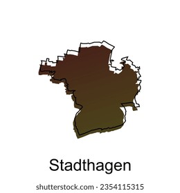Stadthagen City Map Illustration Design, World Map International vector template with outline graphic