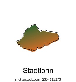 Stadtlohn City Map Illustration Design, World Map International vector template with outline graphic