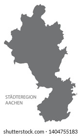 Staedteregion Aachen grey county map of North Rhine-Westphalia DE