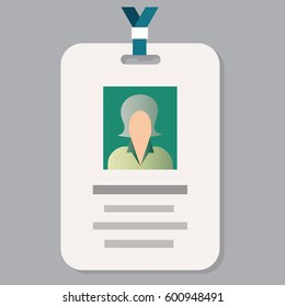 Staff Admission Badge Pass Card Or Identification ID Card Vector