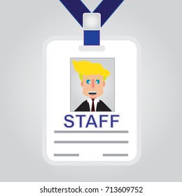 Staff Admission Badge Pass Card Or Identification ID Card Vector Design With Simple Vector