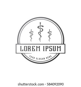Staff of aesculapius logo design