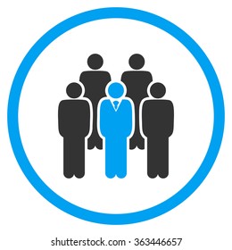 Staff Boss vector icon. Style is bicolor flat symbol, blue and gray colors, rounded angles, white background.