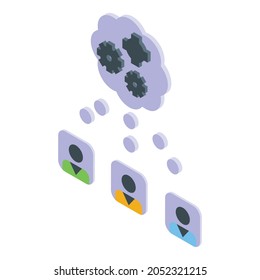 Staff brainstorming icon isometric vector. Business office people. Group teamwork