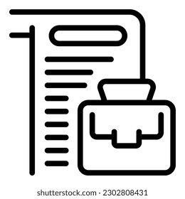 Staff briefcase icon outline vector. Seminar training. Office business