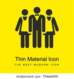 Staff bright yellow material minimal icon or logo design