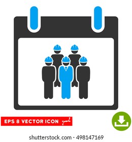 Staff Calendar Day icon. Vector EPS illustration style is flat iconic bicolor symbol, blue and gray colors.
