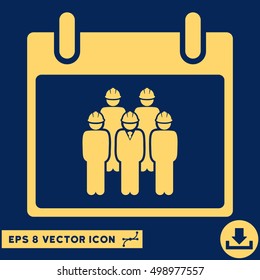 Staff Calendar Day icon. Vector EPS illustration style is flat iconic symbol, yellow color.