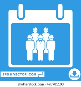 Staff Calendar Day icon. Vector EPS illustration style is flat iconic symbol, white color.