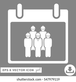 Staff Calendar Day icon. Vector EPS illustration style is flat iconic symbol, white color.