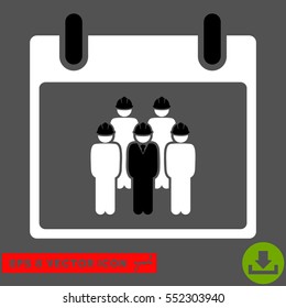 Staff Calendar Day icon. Vector EPS illustration style is flat iconic bicolor symbol, black and white colors.