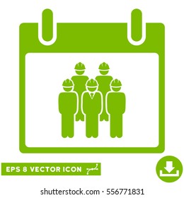 Staff Calendar Day icon. Vector EPS illustration style is flat iconic symbol, eco green color.
