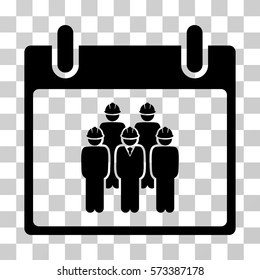 Staff Calendar Day icon. Vector illustration style is flat iconic symbol, black color, transparent background. Designed for web and software interfaces.
