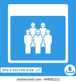 Staff Calendar Page icon. Vector EPS illustration style is flat iconic symbol, white color.