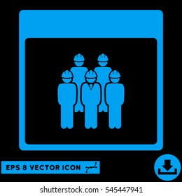 Staff Calendar Page icon. Vector EPS illustration style is flat iconic symbol, blue color.