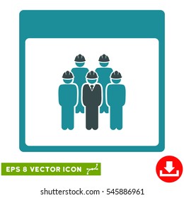 Staff Calendar Page icon. Vector EPS illustration style is flat iconic bicolor symbol, soft blue colors.