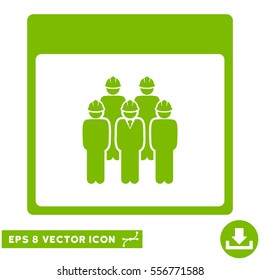 Staff Calendar Page icon. Vector EPS illustration style is flat iconic symbol, eco green color.