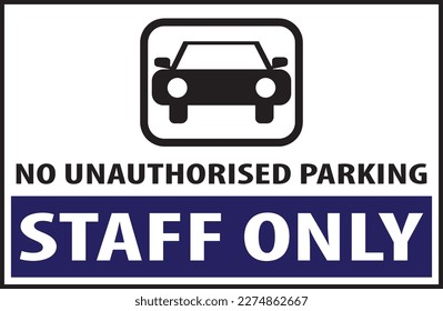 Staff car park sign vector, staff only sign eps