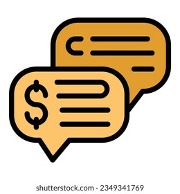 Vector de contorno de icono de chat del personal. Oficina de negocios. Color plano de la reunión del seminario