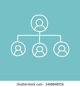 staff communication scheme doodle icon, vector illustration