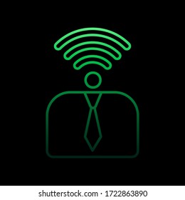 staff communication signal nolan icon. Simple thin line, outline vector of sosial media network icons for ui and ux, website or mobile application