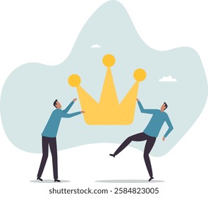 Staff conflict or employee argument, fighting for job promotion or jealousy colleague.business concept.flat character.