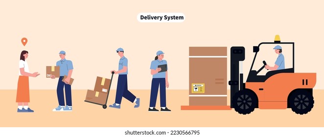 Staff delivering large and small boxes.