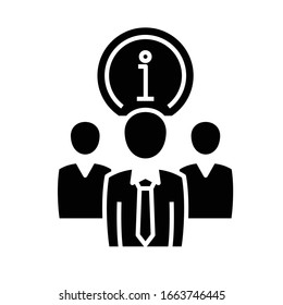 Staff development black icon, concept illustration, vector flat symbol, glyph sign.