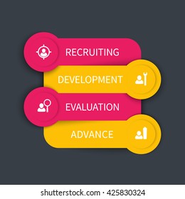 Staff development, infographics design elements, vector illustration