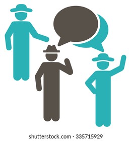Staff Discussion vector icon. Style is bicolor flat symbol, grey and cyan colors, rounded angles, white background.