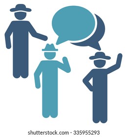 Staff Discussion vector icon. Style is bicolor flat symbol, cyan and blue colors, rounded angles, white background.