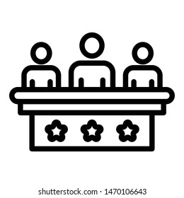 Staff education forum icon. Outline staff education forum vector icon for web design isolated on white background