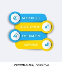 Staff, employee development, infographics elements, vector illustration