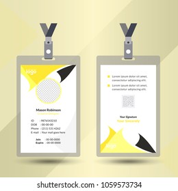 staff or employee identification card vector illustrations or id card
